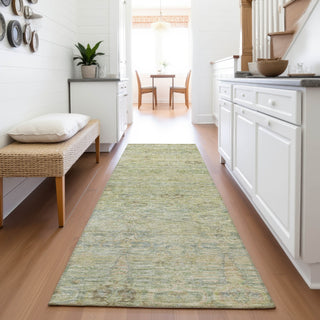 Piper Looms Chantille Global ACN2090 Green Machine Washable Area Rug Runner Lifestyle Image Feature