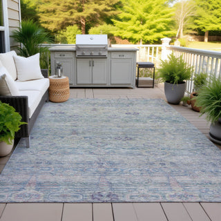 Piper Looms Chantille Global ACN2090 Plum Machine Washable Area Rug Outdoor Lifestyle Image Feature