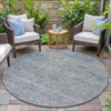 Piper Looms Chantille Global ACN2090 Plum Machine Washable Area Rug Round Outdoor Lifestyle Image Feature