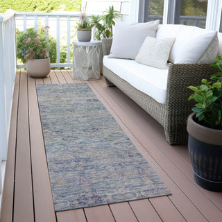 Piper Looms Chantille Global ACN2090 Plum Machine Washable Area Rug Runner Outdoor Lifestyle Image Feature
