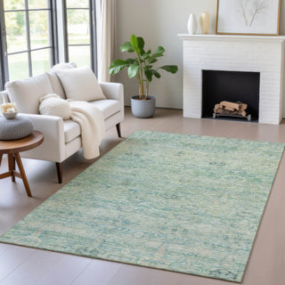 Piper Looms Chantille Global ACN2090 Teal Machine Washable Area Rug Lifestyle Image Feature