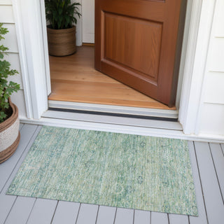 Piper Looms Chantille Global ACN2090 Teal Machine Washable Area Rug Scatter Outdoor Lifestyle Image Feature