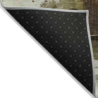 Piper Looms Chantille Music ACN2091 Brown Machine Washable Area Rug Backing Image