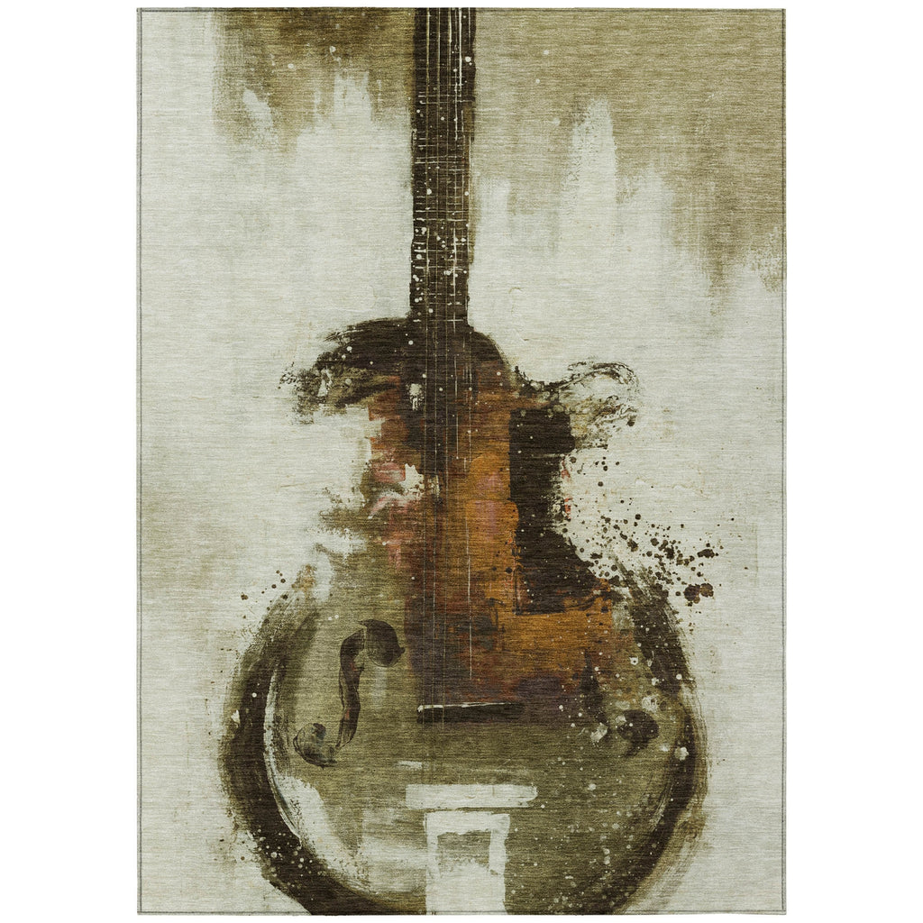 Piper Looms Chantille Music ACN2091 Brown Machine Washable Area Rug main image