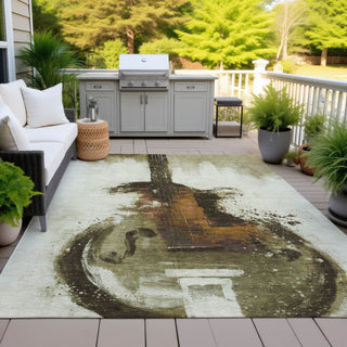 Piper Looms Chantille Music ACN2091 Brown Machine Washable Area Rug Outdoor Lifestyle Image Feature