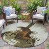Piper Looms Chantille Music ACN2091 Brown Machine Washable Area Rug Round Outdoor Lifestyle Image Feature