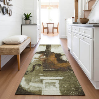 Piper Looms Chantille Music ACN2091 Brown Machine Washable Area Rug Runner Lifestyle Image Feature