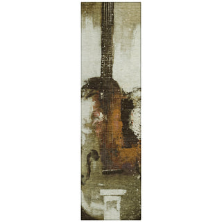 Piper Looms Chantille Music ACN2091 Brown Machine Washable Area Rug Runner Main Image