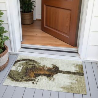 Piper Looms Chantille Music ACN2091 Brown Machine Washable Area Rug Scatter Outdoor Lifestyle Image Feature