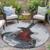 Piper Looms Chantille Music ACN2091 Gray Machine Washable Area Rug Round Outdoor Lifestyle Image Feature