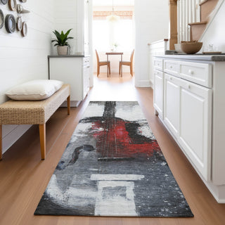 Piper Looms Chantille Music ACN2091 Gray Machine Washable Area Rug Runner Lifestyle Image Feature