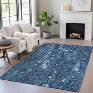 Piper Looms Chantille Abstract ACN2092 Blue Machine Washable Area Rug Lifestyle Image Feature