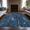 Piper Looms Chantille Abstract ACN2092 Blue Machine Washable Area Rug Lifestyle Image Feature