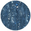 Piper Looms Chantille Abstract ACN2092 Blue Machine Washable Area Rug Round Main Image