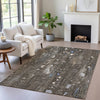 Piper Looms Chantille Abstract ACN2092 Chocolate Machine Washable Area Rug Lifestyle Image Feature