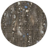 Piper Looms Chantille Abstract ACN2092 Chocolate Machine Washable Area Rug Round Main Image