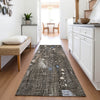 Piper Looms Chantille Abstract ACN2092 Chocolate Machine Washable Area Rug Runner Lifestyle Image Feature