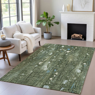 Piper Looms Chantille Abstract ACN2092 Fern Machine Washable Area Rug Lifestyle Image Feature
