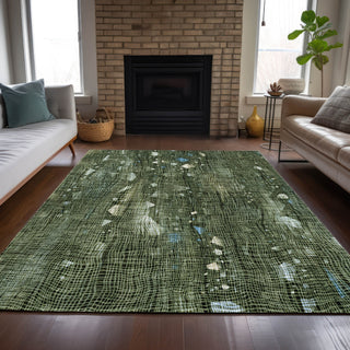 Piper Looms Chantille Abstract ACN2092 Fern Machine Washable Area Rug Lifestyle Image Feature
