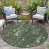 Piper Looms Chantille Abstract ACN2092 Fern Machine Washable Area Rug Round Outdoor Lifestyle Image Feature