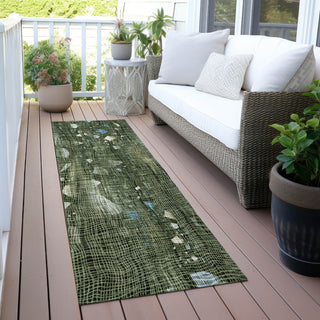 Piper Looms Chantille Abstract ACN2092 Fern Machine Washable Area Rug Runner Outdoor Lifestyle Image Feature
