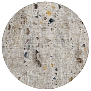 Piper Looms Chantille Abstract ACN2092 Linen Machine Washable Area Rug Round Main Image