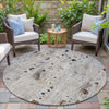 Piper Looms Chantille Abstract ACN2092 Linen Machine Washable Area Rug Round Outdoor Lifestyle Image Feature