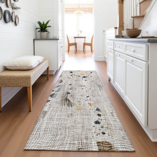 Piper Looms Chantille Abstract ACN2092 Linen Machine Washable Area Rug Runner Lifestyle Image Feature