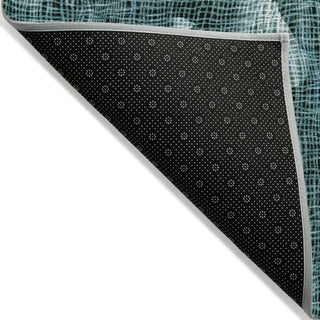 Piper Looms Chantille Abstract ACN2092 Teal Machine Washable Area Rug Backing Image