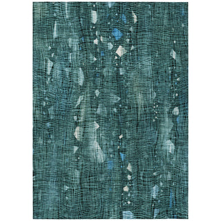 Piper Looms Chantille Abstract ACN2092 Teal Machine Washable Area Rug main image