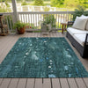 Piper Looms Chantille Abstract ACN2092 Teal Machine Washable Area Rug Outdoor Lifestyle Image Feature