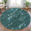 Piper Looms Chantille Abstract ACN2092 Teal Machine Washable Area Rug Round Lifestyle Image Feature