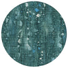 Piper Looms Chantille Abstract ACN2092 Teal Machine Washable Area Rug Round Main Image