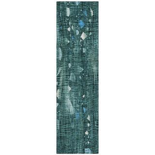 Piper Looms Chantille Abstract ACN2092 Teal Machine Washable Area Rug Runner Main Image