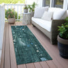 Piper Looms Chantille Abstract ACN2092 Teal Machine Washable Area Rug Runner Outdoor Lifestyle Image Feature