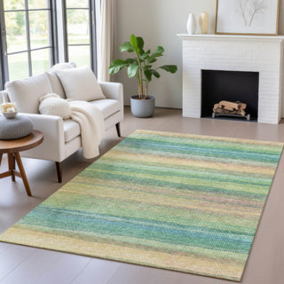 Piper Looms Chantille Stripes ACN2093 Aloe Machine Washable Area Rug Lifestyle Image Feature