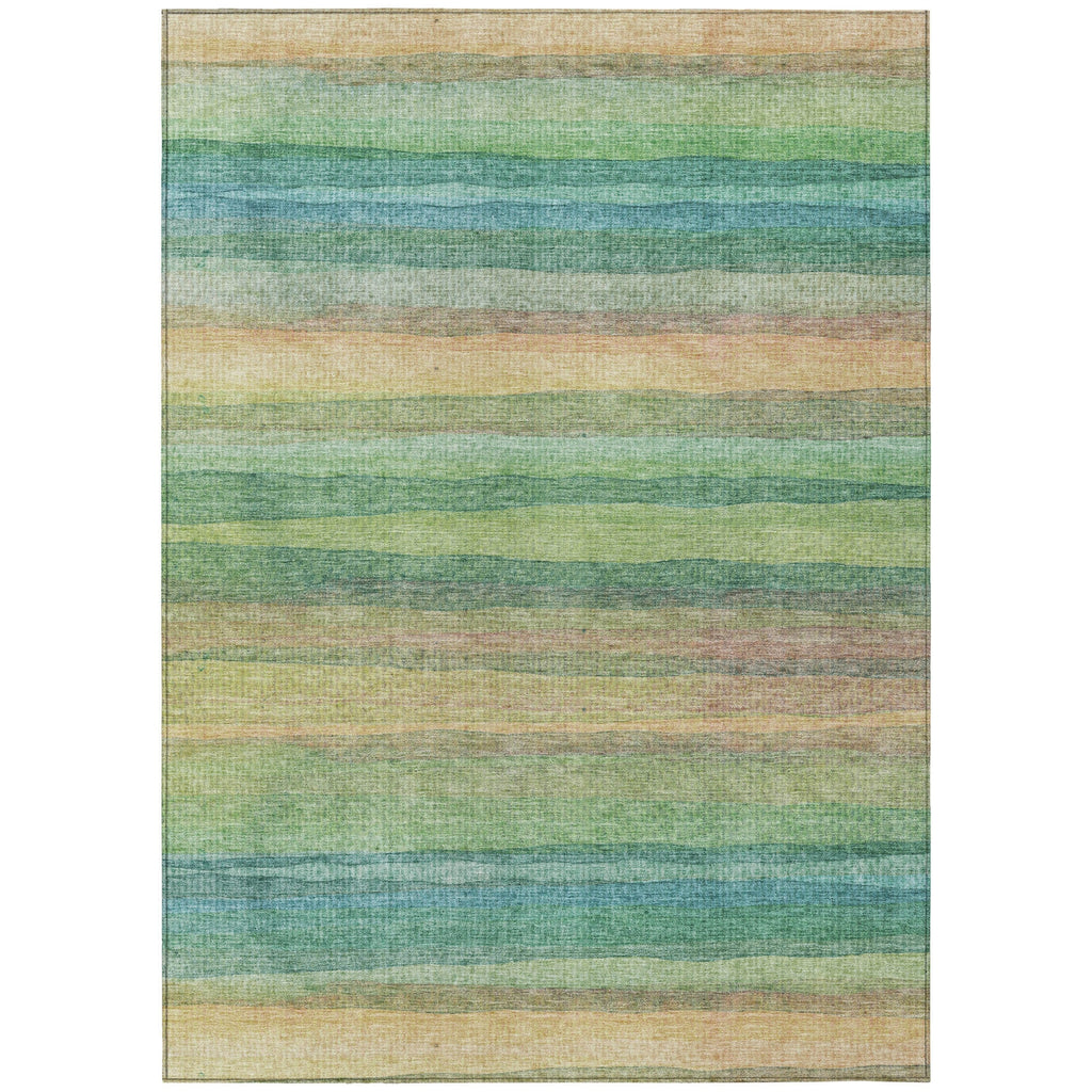 Piper Looms Chantille Stripes ACN2093 Aloe Machine Washable Area Rug main image