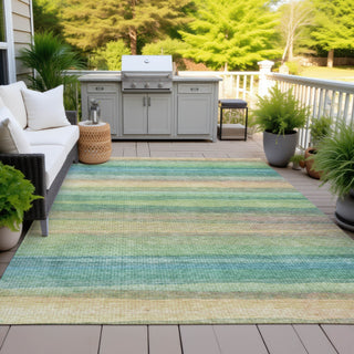 Piper Looms Chantille Stripes ACN2093 Aloe Machine Washable Area Rug Outdoor Lifestyle Image Feature