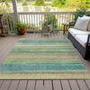 Piper Looms Chantille Stripes ACN2093 Aloe Machine Washable Area Rug Outdoor Lifestyle Image Feature