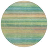 Piper Looms Chantille Stripes ACN2093 Aloe Machine Washable Area Rug Round Main Image