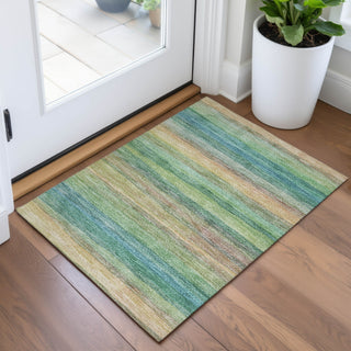 Piper Looms Chantille Stripes ACN2093 Aloe Machine Washable Area Rug Scatter Lifestyle Image Feature