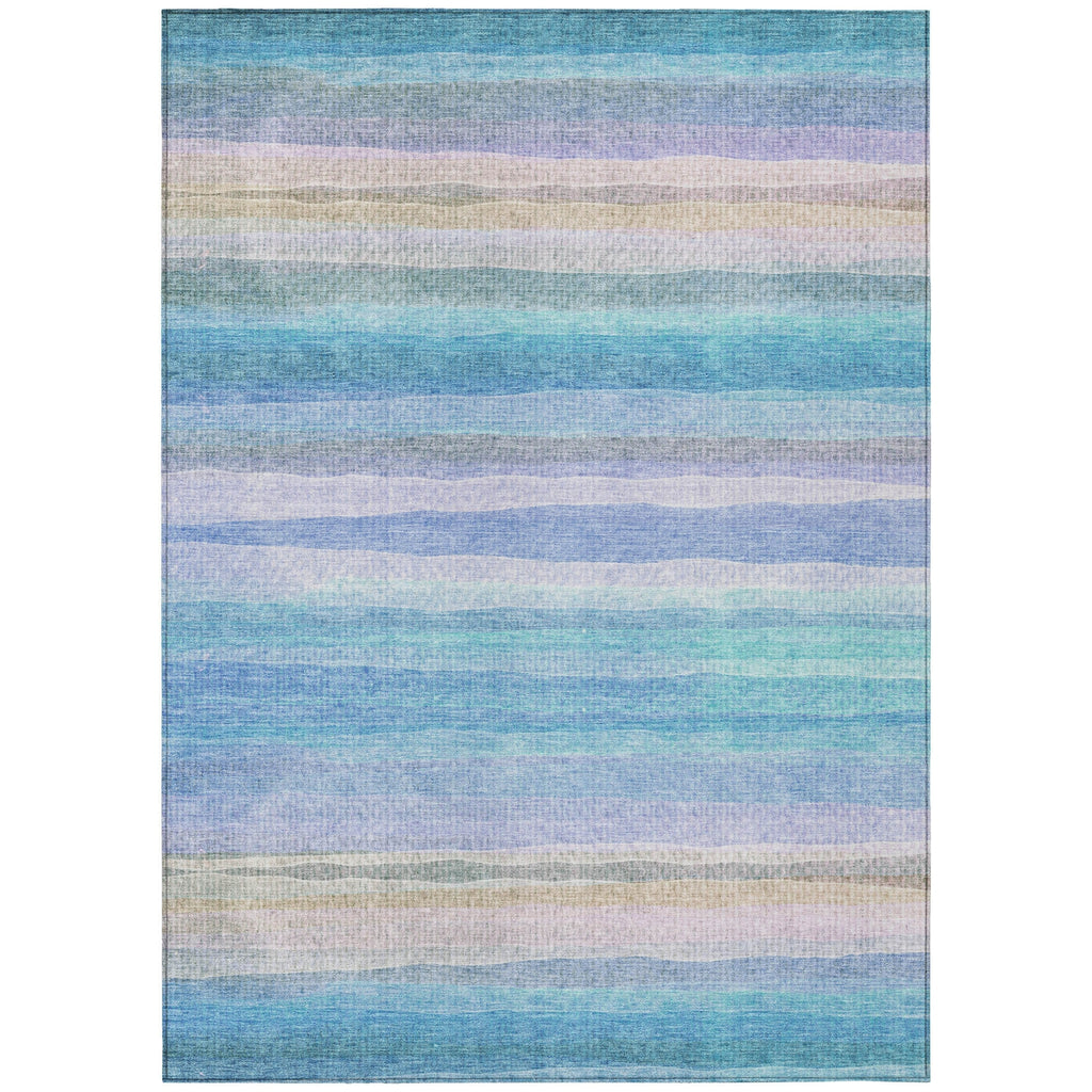 Piper Looms Chantille Stripes ACN2093 Aqua Machine Washable Area Rug main image