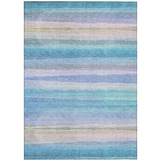 Piper Looms Chantille Stripes ACN2093 Aqua Machine Washable Area Rug main image