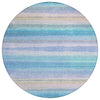 Piper Looms Chantille Stripes ACN2093 Aqua Machine Washable Area Rug Round Main Image