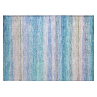 Piper Looms Chantille Stripes ACN2093 Aqua Machine Washable Area Rug Scatter Main Image