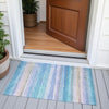 Piper Looms Chantille Stripes ACN2093 Aqua Machine Washable Area Rug Scatter Outdoor Lifestyle Image Feature
