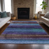 Piper Looms Chantille Stripes ACN2093 Blue Machine Washable Area Rug Lifestyle Image Feature