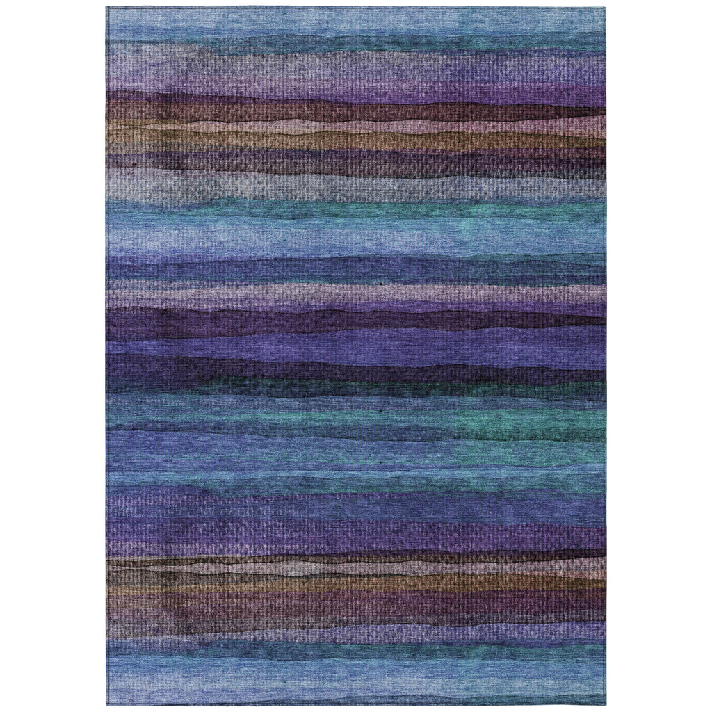 Piper Looms Chantille Stripes ACN2093 Blue Machine Washable Area Rug main image