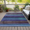 Piper Looms Chantille Stripes ACN2093 Blue Machine Washable Area Rug Outdoor Lifestyle Image Feature