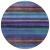 Piper Looms Chantille Stripes ACN2093 Blue Machine Washable Area Rug Round Main Image